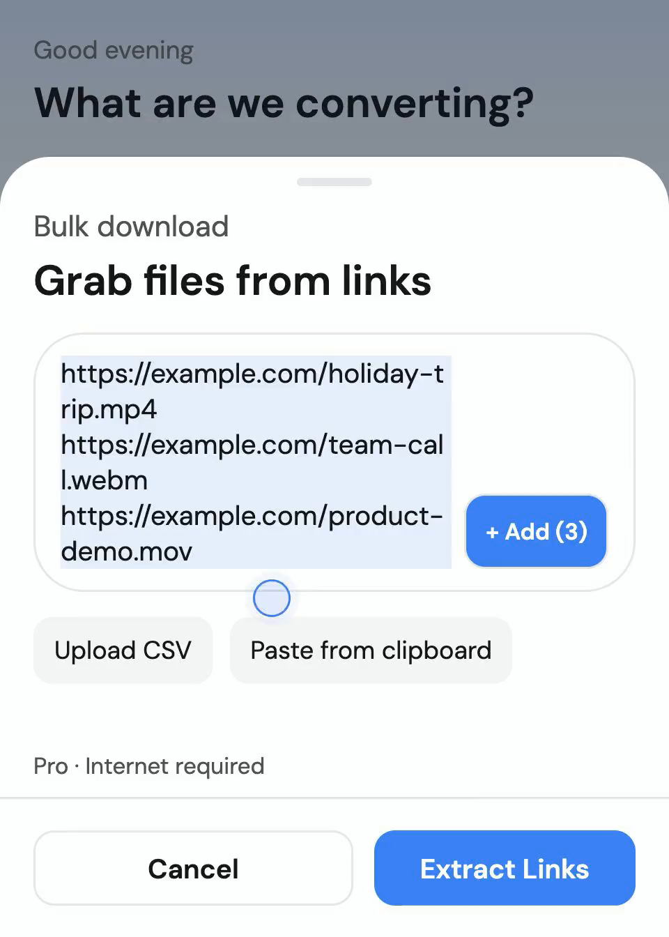 Download first, then choose your conversion