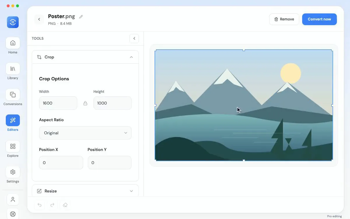 Resize, crop and watermark images
