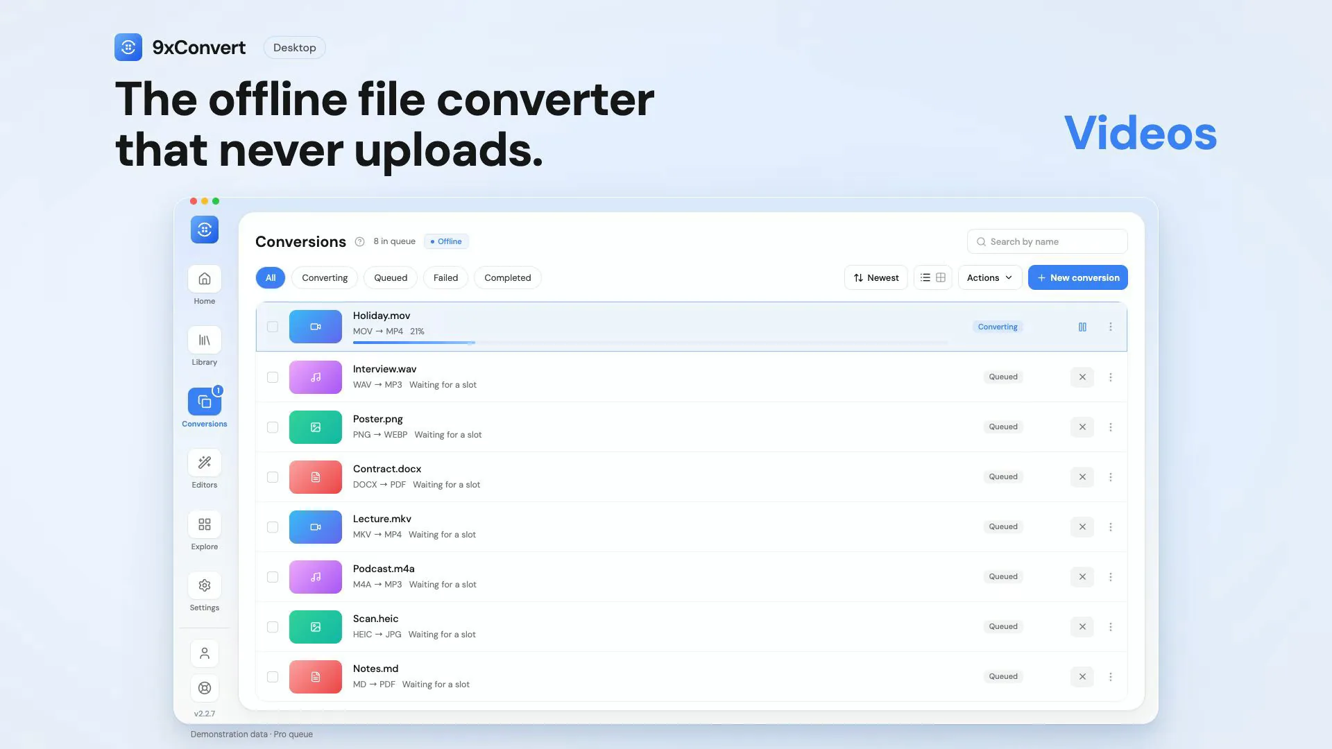9xconvert: The offline file converter